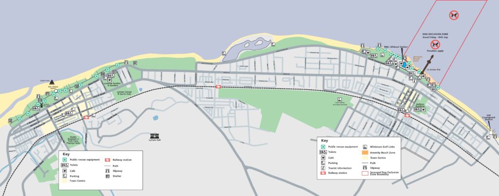 Fylde beaches - dogs are only excluded from the bit between the red lines